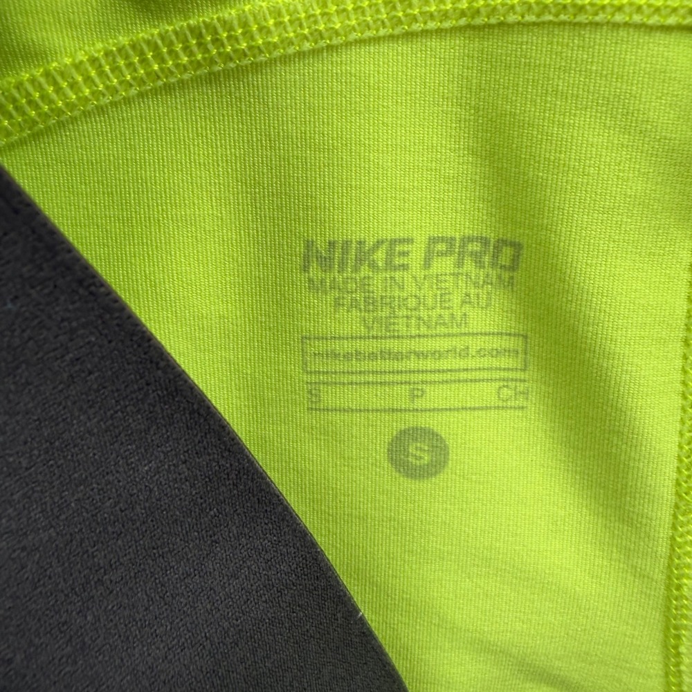 Nike Pro Dri-FIT Shorts Women Small Neon Yellow Compression Athletic Volt Gym - Picture 5 of 8